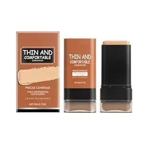 2 In 1 Foundation Stick Lightweight Double Head Natural Concealer Highlighting Foundation Make Up Stick With Brush (01)