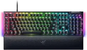 Razer Blackwidow v4 Mechanical Gaming Keyboard: Yellow Switches Linear & Silent - Chroma Rgb - 6 Macro Keys - Magnetic Wrist Rest - Doubleshot Abs Keycaps - Roller & Media Keys - Snap Tap