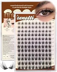Wispy Lash Clusters Natural Manga Lash Clusters Anime Cluster Eyelash Extensions Fairy Spiky Individual Lashes C Curly Wet Look Lash Extensions With Invisible Band Beginner Friendly 8-16mm By Zenotti