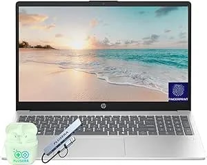 HP 15.6" FHD Business & Student Laptop Computer, 16GB RAM 1TB SSD, 8-Cores Intel Core i3, Windows 11 Home With Copilot AI, Fingerprint Reader, Plusera Earphones & 8-In-1 Hub Included, Silver