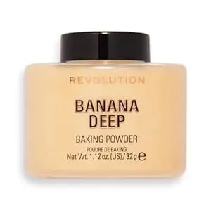 Revolution, Loose Baking Powder, Makeup Setting Powder, Long-Lasting Coverage, Mattifies & Reduces Shine, Banana Deep, 1.12 Oz