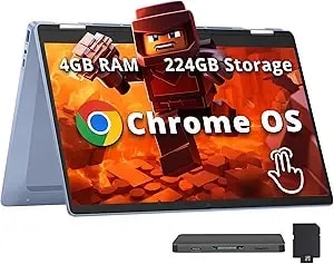 Hp Chromebook x360 14" Fhd Touchscreen Laptop, Intel Processor n100, 4gb Ram, 224gb Storage(64gb Emmc+160gb Docking Station Set), Uhd Graphics, Wi-Fi 6, 720p Hd Camera, Chrome Os, Sky Blue