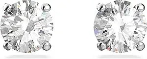Swarovski Tennis Bracelet And Earring Jewelry Collection, Rhodium Finish, Clear Crystals