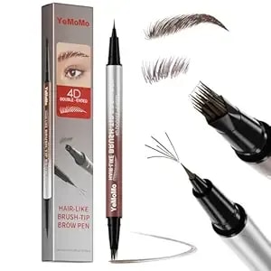 4d Double-Ended Eyebrow Pen, Hair-Like Brush Tip, Waterproof Brow Tint With Soft Nib, Available In 5 Natural Colors (2#Brown)