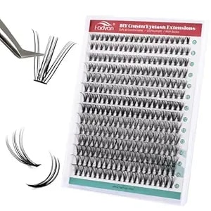 Fadvan Lash Clusters, 8-16mm 20d Fluffy Eyelash Clusters With Natural Wispy Effect, 280pcs D-Curly Diy Cluster Lashes Extensions