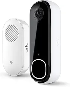 Arlo Video Doorbell 2k + Chime 2 (2nd Gen, Latest Release), Wireless Or Wired Option, 2-Way Audio, Night Vision, Head To Toe View, Package Detection, Person & Vehicle Recognition, 1-Month Secure Plan