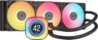 Corsair Titan 360 Rx Lcd Liquid Cpu Cooler, 360mm Aio, Low-Noise Flowdrive Cooling Engine, Intel Lga 1851/1700 & Amd am5/am4, 3x rx120 Rgb Fans, System Hub Included, Black
