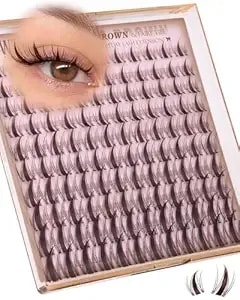 Brown Lash Clusters Manga Eyelash Clusters Natural Lash Extensions 8-16mm Wispy Lash Clusters With Spikes Clear Band Individual Lashes Dark Brown Cluster Eyelash Extensions Anime Look