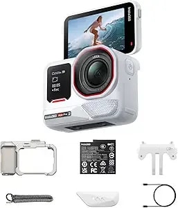 insta360 Ace Pro 2 Arctic White Limited Edition - Xplorer Bundle Moonlight Silver 8k Camera Co-Engineered With Leica, 1/1.3" Sensor, Dual Ai Chip, Leading Low Light, Flip Screen & Ai Editing