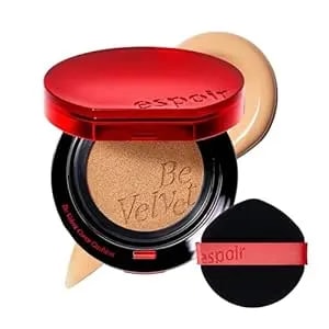 Espoir Be Velvet Cushion Foundation #26 Honey - Quick And Easy Coverage With Long-Lasting Color By Zero Oxidation, Velvety Smooth Finish & Lightweight Formula, Vegan, Korean Makeup, 0.46 Oz