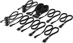 Corsair Elite Premium Type 4 Individual Sleeved Psu Cable Pro Kit – Low-Profile Cable Combs, Triple-Mesh Paracord Sleeve, Compatible Type 4 Psus – Black