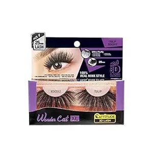 Cattitude 3d Lashes Tulip Wonder Cat Xl Faux Mink False Eyelashes, Lightweight & Reusable, Cruelty-Free