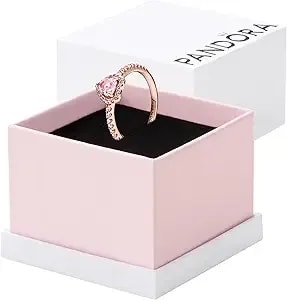Pandora Sparkling Pink Elevated Heart Ring - Rose Gold Ring For Women - Layering Or Stackable Ring - Gift For Her - 14k Rose Gold-Plated Rose With Cubic Zirconia