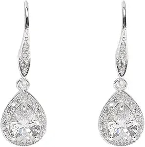 Anne Klein Classics Cubic Zirconia Pear Shape Drop Earrings