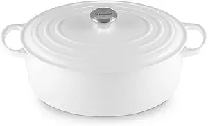 Le Creuset Enameled Cast Iron Signature Oval Dutch Oven, 8 Qt., White