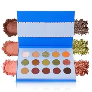 Profusion Cosmetics Just Nice 15-Shades Eyeshadow Palette - Highly Pigmented Matte & Shimmer Shadows, Natural Warm Tones, Blendable Wet & Dry Formula, Long-Wearing Vegan Makeup