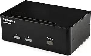 Startech.Com 2-Port Displayport Kvm Switch - Dual-Monitor - 4k 60 - With Audio & Usb Peripheral Support - Dp 1.2 - Usb Hub, Taa (sv231dpddua2)