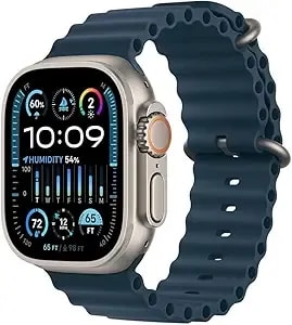 Apple Watch Ultra 2 [Gps + Cellular, 49mm] - Titanium Case With Blue Ocean Band, One Size (Renewed Premium)