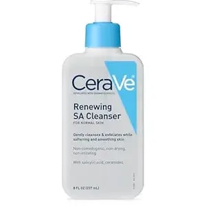 Cerave Renewing Salicylic Acid Cleanser, Formulated With Hyaluronic Acid, Niacinamide, & Ceramides, Gentle Bha Exfoliating Face Wash Smooths & Softens Skin, Non Comedogenic & Fragrance Free, 8 Ounce