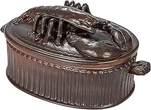 Creative Co-Op, Brown Matte Stoneware Baker With Lobster Design, Large