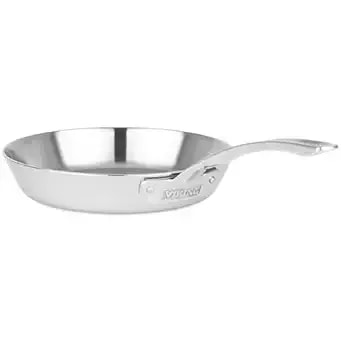 Viking Contemporary 3-Ply Frying Pan, 10 Inch Stainless Steel Fry Pan, 5 Quarts, Silver