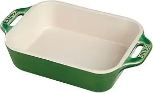 Staub Rectangular Dish, Basil, 10.5 X 7.5 - Basil