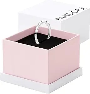 Pandora Simple Sparkling Band Ring - 14k Gold Stackable Ring For Women - With Gift Box