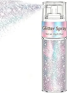 Hair And Body Glitter Spray, Silver Vibrant Glitter Hairspray Dry Powder Makeup For Clothes & Nail Art, Festival Outfits Rave Accessories Loose Sparkle Powder, Ultra Fine Glitters For 4th Of July