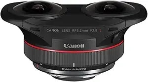 Canon rf5.2mm f2.8 L Dual Fisheye Lens – 3d Virtual Reality, 180 Degree Vr, Canon Eos r5 Compatible Black