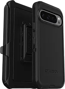 Otterbox Google Pixel 9 Pro Xl Defender Series Case - Black, Rugged & Durable, With Port Protection, Includes Holster Clip Kickstand (Ships In Polybag)