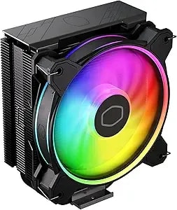 Cooler Master Hyper 212 Halo Argb Cpu Air Cooler – 120mm High Performance Pwm Fan, 4 Copper Heat Pipes, Sleek Design Top Cover, Low Noise & Easy Installation, Amd am5/am4 & Intel Lga 1851/1700, Black
