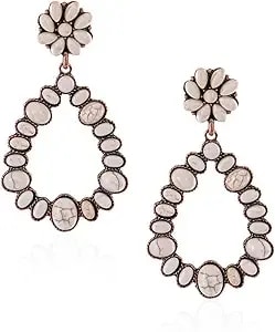 Rustic Couture'S Western Turquoise Earrings For Women Statement Western Country Jewelry