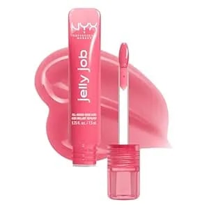 Nyx Professional Makeup Jelly Job Lip Gloss, Lip Tint Gloss With Full-Bodied, Smoothing, And Hyper-Glossy Shine - Jelly Blushin' (Pale Pink)