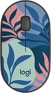 Logitech m340 Wireless Mouse With Limited Edition Prints, Usb Receiver And Silent Clicks, Portable Wireless Mouse For Laptop, Pc, Windows, Chrome, Surface – Floral Leaves