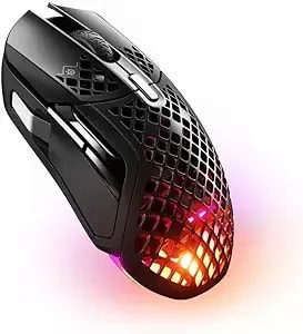 Steelseries Aerox 5 Wireless - Holey Rgb Gaming Mouse - Ultra-Lightweight Water Resistant Design - 9 Buttons – Bluetooth/2.4 Ghz - 18k Dpi Truemove Air Optical Sensor