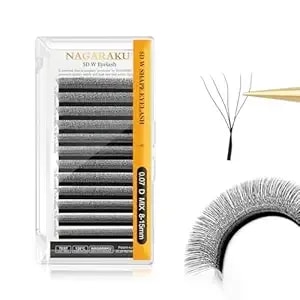 Nagaraku 5d W Shape Eyelash Extension Supplies Natural Soft Volume 0.07mm D Curl 8-15mm Mix Premade Fans Faux Mink Matte Black Cluster Easy Fanning False Lashes