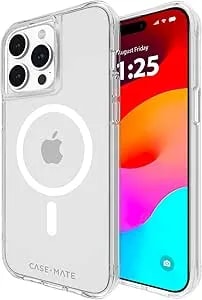 Case-Mate Tough Iphone 15 Pro Max Case - Clear [12ft Drop Protection] [Compatible With Magsafe] Magnetic Phone Case For Iphone 15 Pro Max 6.7", Shockproof Cover With Anti Yellowing, Anti Scratch Tech