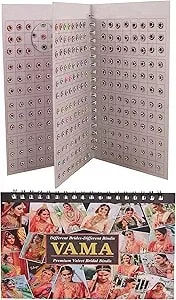 Vama Crystal Forehead Tilki Sticker Kumkum Multicolour Stone Bindi Book Small Size For Ladies (Small Stone Bindi Book 372 Bindis)
