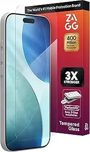 Zagg Glass+ Screen Protector For Iphone 17-3x Stronger, Impact & Shatter Protection, Scratch & Smudge-Resistant Iphone Tempered Glass, Invisibleshield, Easy Perfectfit Install