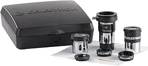 Celestron Astromaster 8-Piece Eyepiece & Filter Accessory Kit - Includes Two 1.25” Eyepieces, 2x Barlow Lens, Three Filters, Cleaning Cloth And Hard Case Black