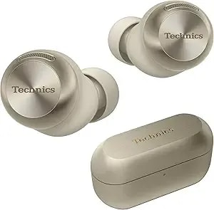 Technics Reference Class Hi-Fi Wireless Earbuds,Dolby Atmos With Head Tracking,Adaptive Noise Cancelling,3 Device Multipoint, 10-Hr Battery,Wireless Charging,Improved Fit -Eah-az100-N (Champagne)