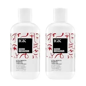 Igk Good Behavior Ultra Smooth Shampoo 2-Pack – Smoothing Shampoo For Frizz-Free, Silky Hair