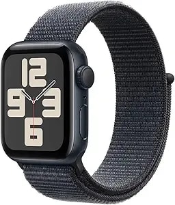 Apple Watch Se (2nd Gen) [Gps, 44mm] - Midnight Aluminum Case With Ink Sport Loop Band, One Size (Renewed)