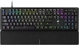 Corsair k70 Core Rgb Mechanical Wired Gaming Keyboard With Palmrest – Pre-Lubed Mlx Red Linear Switches, Socd, Abs Double-Shot Keycaps, Sound Dampening, Media Control Dial, Qwerty Na – Black
