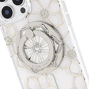 Case-Mate Magnetic Phone Grip & Ring Stand - Collapsible And Removable Magsafe Accessories For Iphone 17 Pro Max /16 Pro Max/15 Pro Max/14 Pro Max/13/12/Pixel 10 Pro Fold- Floral Gems