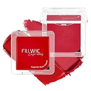 Blush Palette Duo – Cream & Powder Blush Set In Classic Red, Long-Wearing & Moisturizing, Easy To Blend, Radiant Coverage For Cheeks, Eyes & Lips, Magnetic Palette Compatible (2pack,Merlot Mood)
