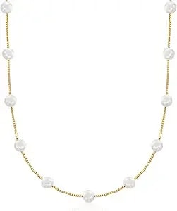 Ross-Simons 6-6.5mm Cultured Pearl Station Necklace