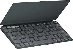 Logitech Keys-To-Go 2 Portable Bluetooth Tablet Keyboard With Built-In Cover, Slim & Compact Wireless Keyboard For Windows, Android, Linux, Ipad, Iphone, Mac, Apple Tv - Graphite