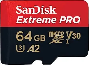 Sandisk 64gb Extreme Pro Microsdxc Card + Sd Adapter + Rescuepro Deluxe, Up To 200 Mb/S, With a2 App Performance, For Smartphones, Action Cameras Or Drones Uhs-I Class 10 u3 v30