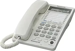 Panasonic 2-Line Integrated Corded Telephone System With 16-Digit Lcd, Speakerphone, Clock, Hearing Aid Compatibility And 3-Way Conferencing - Kx-ts208w (White)